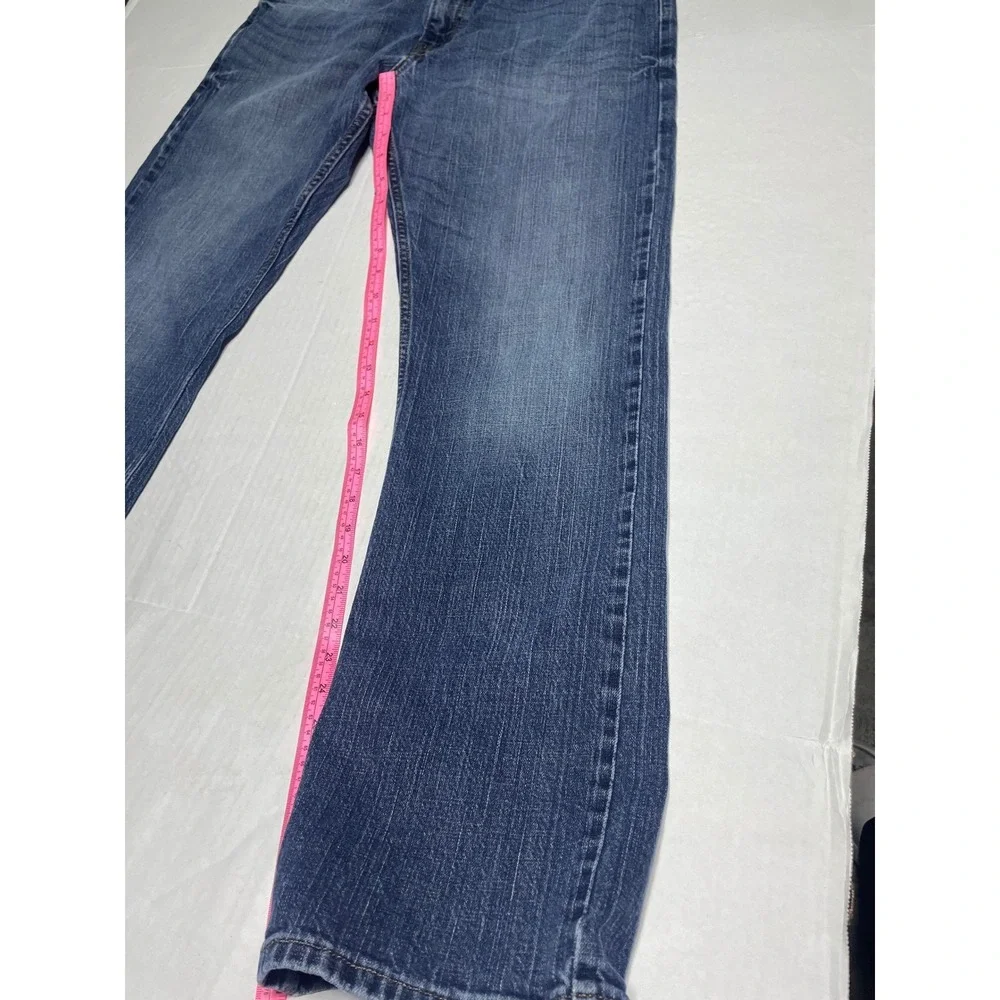 Signature Levi Strauss Mens Straight Leg‎ Blue Jeans Medium Wash 36x32 Stretch